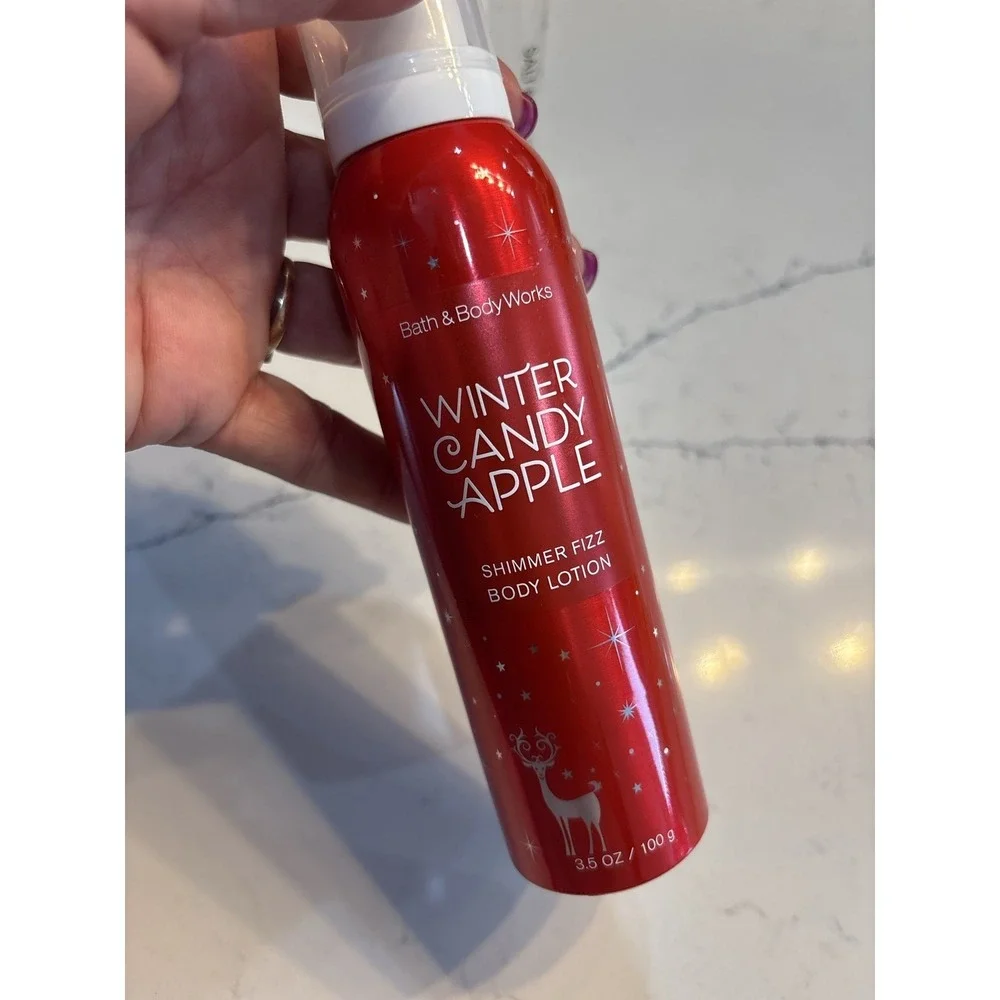 Bath & Body Works Winter Candy Apple Shimmer Fizz Lotion 3.5 oz